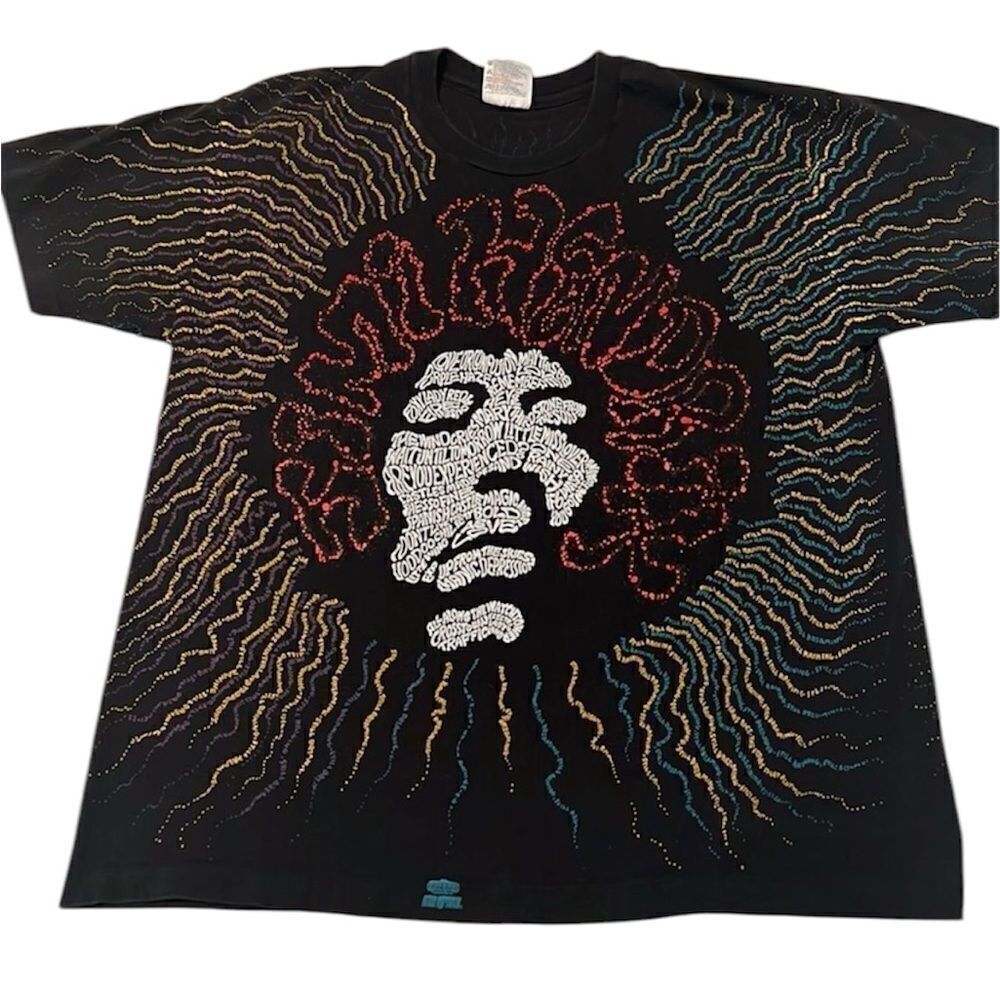 Vintage rare Jimi Hendrix szL the silk screen images are lyrics to his songs EVC